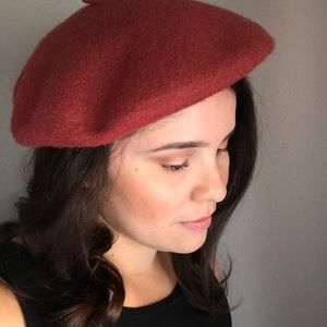 French inspired beret in rustic orange